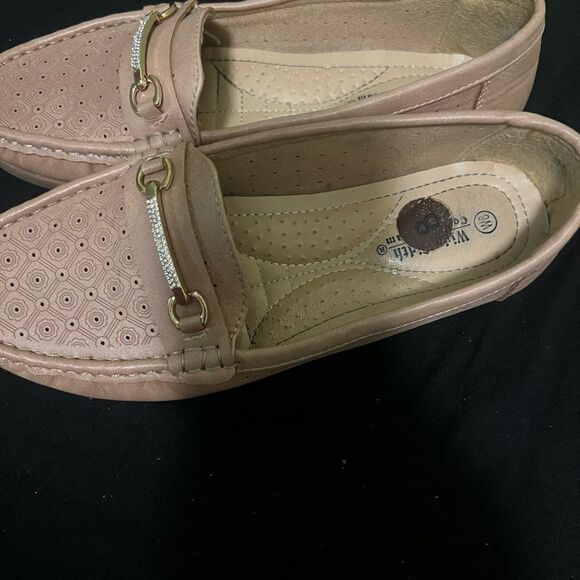 Tan Loafers with Gold Accent - Picture 3 of 5